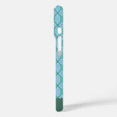 名前アクアパーソナライズされたブルーヴィンテージ幾何学模様 Case-Mate iPhoneケース (裏面 / 左)