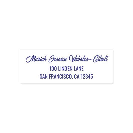 名前アドレスエレガントスクリプト書モダン セルフインキングスタンプ (デザイン)