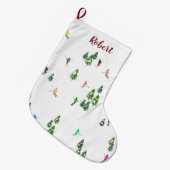 名前アルパインスキーヤースキー冬木 ラージクリスマスストッキング (正面 (吊り時))