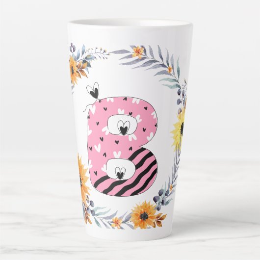 名前アルファベット「B」 カフェラテマグ (正面)