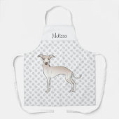 名前イタリアン付きクリームGreyhound漫画の犬 エプロン (正面)