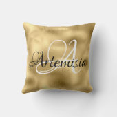 名前イニシャルガラス金ゴールド金属ガラスフェイクセピア クッション (裏面)