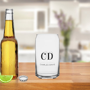 名前イニシャルシンプルユニーク ガラス缶