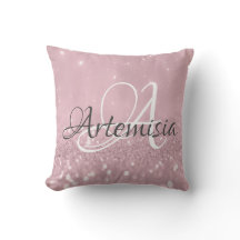 名前イニシャルピンクローズ赤面グリッター