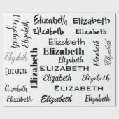 名前イニシャルメッセージパターンパーソナライズされたギフト ラッピングペーパー (フラット)