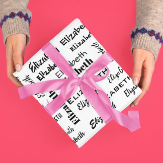 名前イニシャルメッセージパターンパーソナライズされたギフト ラッピングペーパー