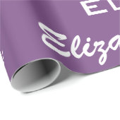 名前イニシャルモノグラムパープルパーソナライズされたギフト ラッピングペーパー (ロールコーナー)