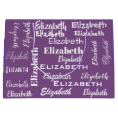 名前イニシャルモノグラムパープルパーソナライズされたギフト ラージペーパーバッグ (正面)