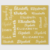 名前イニシャルモノグラム金ゴールドパーソナライズされたギフト ラッピングペーパー (フラット)