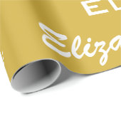 名前イニシャルモノグラム金ゴールドパーソナライズされたギフト ラッピングペーパー (ロールコーナー)