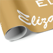 名前イニシャルモノグラム金ゴールドホワイトギフパーソナライズされたト ラッピングペーパー (ロールコーナー)