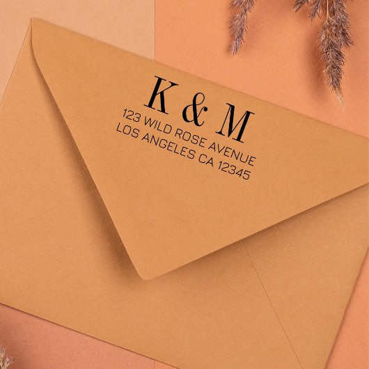 名前イニシャルモノグラ結婚ムの差出人住所 セルフインキングスタンプ