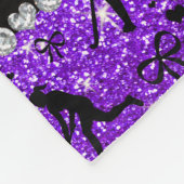 名前インディゴパープルグリッターフィールドホッケーハートボウ フリースブランケット (角)