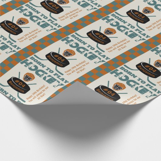 名前エイジジャージー番号気持ちホッケースポーツ ラッピングペーパー (角)