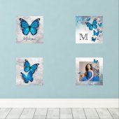 名前エレガントおとぎ話の水の色ブルーバタフライ (ウッドフロア)