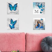 名前エレガントおとぎ話の水の色ブルーバタフライ (リビング)