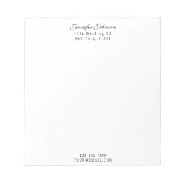 名前エレガントとアドレスの黒いスクリプモダント ノートパッド