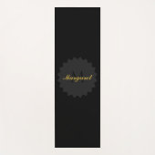 名前エレガントとイニシャルの黒ヨガマット ヨガマット (正面)