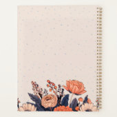 名前エレガントとメッセージを含むカスタムフローラデザイン プランナー手帳 (裏面)