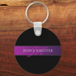 名前エレガントとモノグラムのイニシャル/秒 キーホルダー