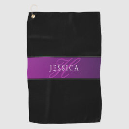 名前エレガントとモノグラムのイニシャル/秒 ゴルフタオル