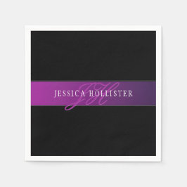 名前エレガントとモノグラムのイニシャル/秒 スタンダードカクテルナプキン