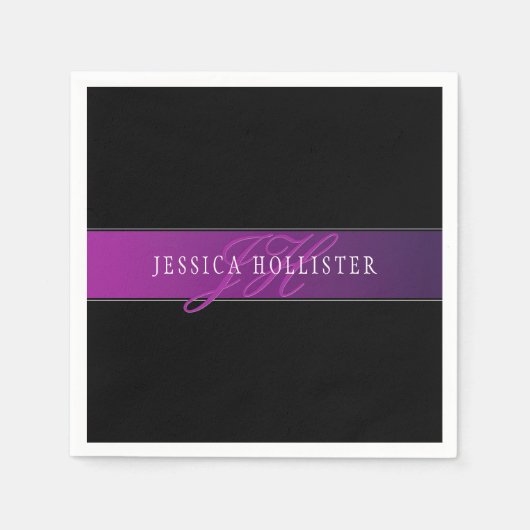 名前エレガントとモノグラムのイニシャル/秒 スタンダードカクテルナプキン (正面)