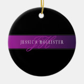 名前エレガントとモノグラムのイニシャル/秒 セラミックオーナメント (正面)