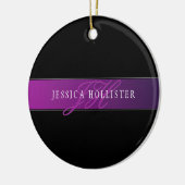 名前エレガントとモノグラムのイニシャル/秒 セラミックオーナメント (左)