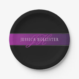 名前エレガントとモノグラムのイニシャル/秒 ペーパープレート