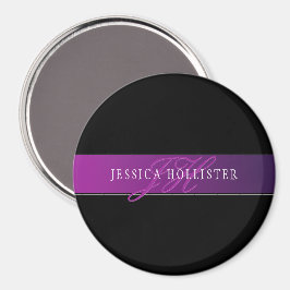 名前エレガントとモノグラムのイニシャル/秒 マグネット