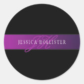 名前エレガントとモノグラムのイニシャル/秒 ラウンドシール (正面)