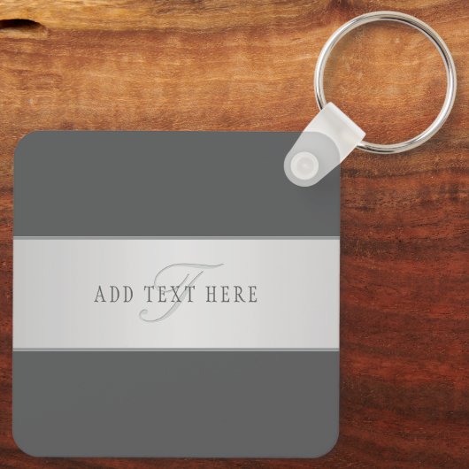 名前エレガントとモノグラムレタリング(または他の文字) キーホルダー (裏面)
