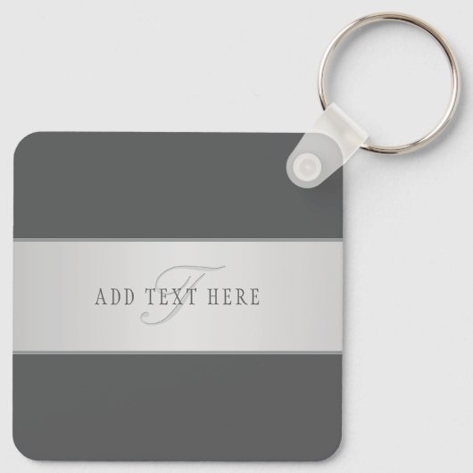 名前エレガントとモノグラムレタリング(または他の文字) キーホルダー (裏面)