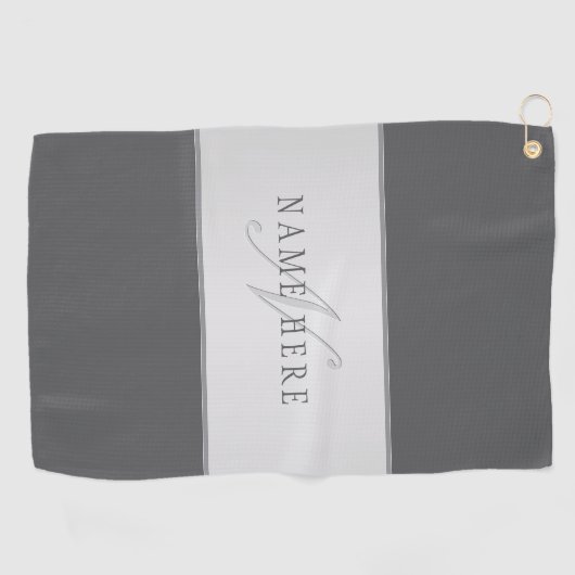 名前エレガントとモノグラムレタリング(または他の文字) ゴルフタオル (横)