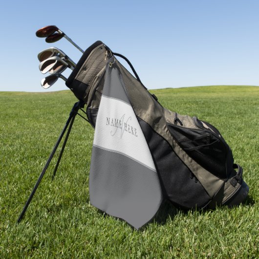 名前エレガントとモノグラムレタリング(または他の文字) ゴルフタオル (グリーン)