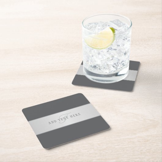 名前エレガントとモノグラムレタリング(または他の文字) スクエアペーパーコースター (インサイチュ)