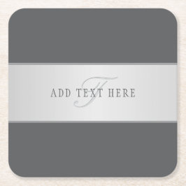 名前エレガントとモノグラムレタリング(または他の文字) スクエアペーパーコースター