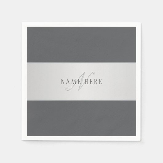 名前エレガントとモノグラムレタリング(または他の文字) スタンダードカクテルナプキン (正面)