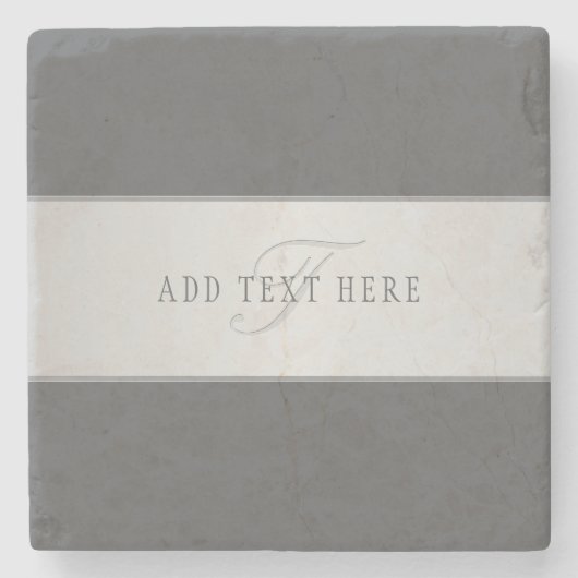 名前エレガントとモノグラムレタリング(または他の文字) ストーンコースター (正面)