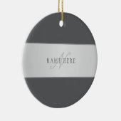 名前エレガントとモノグラムレタリング(または他の文字) セラミックオーナメント (右)