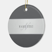 名前エレガントとモノグラムレタリング(または他の文字) セラミックオーナメント (左)
