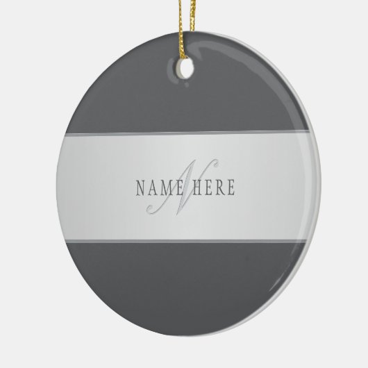 名前エレガントとモノグラムレタリング(または他の文字) セラミックオーナメント (左)
