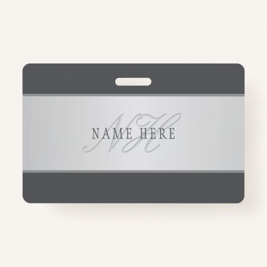 名前エレガントとモノグラムレタリング(または他の文字) バッジ (正面)