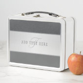 名前エレガントとモノグラムレタリング(または他の文字) メタルランチボックス (インサイチュ)