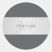 名前エレガントとモノグラムレタリング(または他の文字) ラウンドシール (正面)