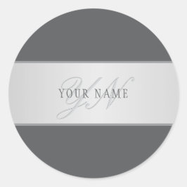 名前エレガントとモノグラムレタリング(または他の文字) ラウンドシール