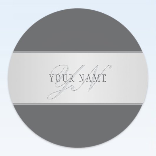 名前エレガントとモノグラムレタリング(または他の文字) ラウンドシール