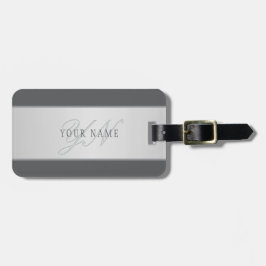 名前エレガントとモノグラムレタリング(または他の文字) ラゲッジタグ