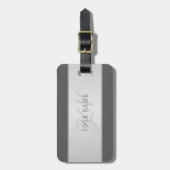 名前エレガントとモノグラムレタリング(または他の文字) ラゲッジタグ (正面縦)